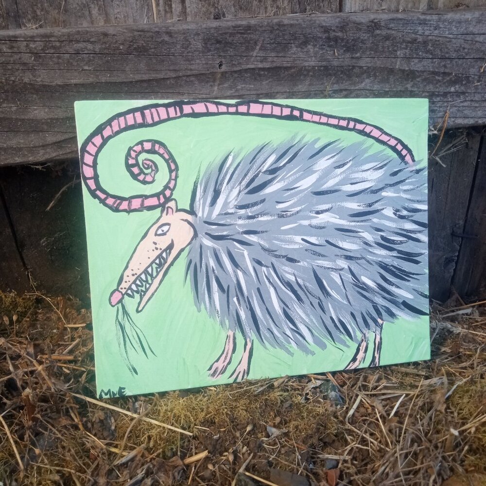 Possum Folk Art Painting - Picture 6 of 13